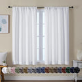 Simplebrand Ava Pure White Curtains for Bedroom 45 Inches Long 2 Panels Set, Light Filtering Window Treatment, Short Curtain Drapes, Soft Touching Casual Rod Pocket Privacy Curtains, W40 x L45 Inch