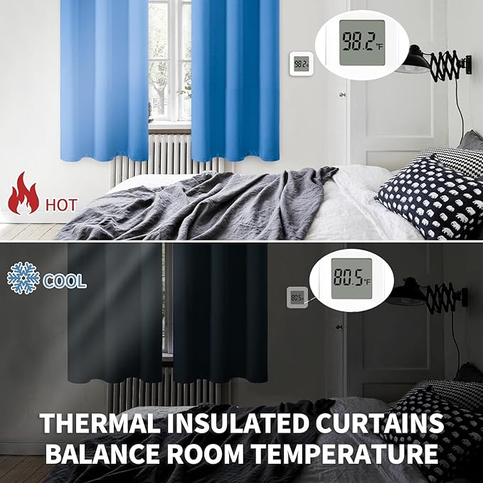 BGment Room Darkening Curtains 84 Inches Long - Grommet Thermal Insulated Drapes Window Treatment Curtains for Bedroom, 2 Panels, 70 x 84 Inch, Classic Blue