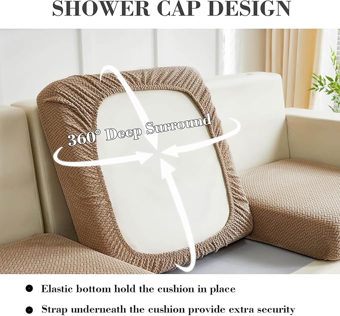 Sofa Covers Couch Covers for Sofa Pet Friendly Couch Cushion Covers Universal Sofa Covers Washable Stretch Slipcovers for Sectional Sofa (Light Coffee,Extra Large Single Seat Cover)