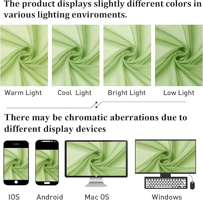 Lecloud Lime Sheer Curtains 84 Inches Long 2 Panels, Solid Voile Light Filtering Long Curtains for Living Room Bedroom, Dual Rod Pockets Transparent Window Treatment Drapes, Each Panel 42" W x 84" L