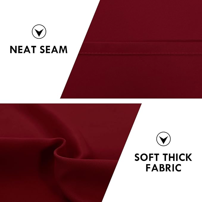 DWCN Christmas Burgundy Room Darkening Blackout Curtains - Thermal Insulated Privacy Energy Saving Window Curtain Drapes 52 x 45 inch Length, Set of 2 Bedroom Living Room Curtains