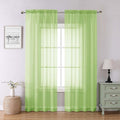 Lecloud Lime Sheer Curtains 84 Inches Long 2 Panels, Solid Voile Light Filtering Long Curtains for Living Room Bedroom, Dual Rod Pockets Transparent Window Treatment Drapes, Each Panel 42" W x 84" L