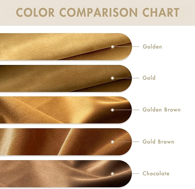 MIULEE Velvet Curtains Golden Elegant Grommet Thermal Insulated Soundproof Room Darkening Curtains/Drapes for Classical Living Room Bedroom Decor 52 x 96 Inch Set of 2