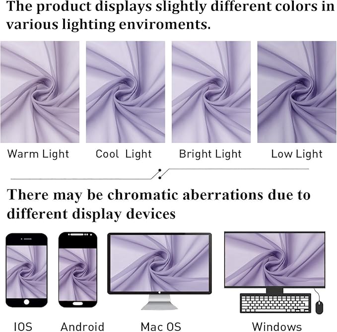 Lecloud Light Filtering Lavender Sheer Curtains 63 Inch Length 2 Panels, Solid Kitchen/Living Room/Bedroom Voile Light Purple Curtain, Dual Rod Pockets Window Short Gauzy Drapes, 40x63 Inches