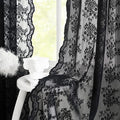 YJ YANJUN Vintage Lace Curtains 90 Inches Long- Victorian Floral Pattern Black Sheer Curtain Panels for Living Room Bedroom,Light Filtering, Gothic Witchy Halloween Drapes 2 Panels 52W x 90L