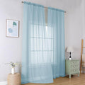Simplebrand Light Blue Sheer Curtains 96 Inches Long, Light Filtering Sky Blue Rod Pocket Solid Color Window Sheer Curtain Panels, Elegant Curtains & Drapes for Living Room, Bedroom 2 Panels, 42" W