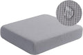 Water Repellent Sofa Cushion Slipcovers, Stretch Couch Cushion Covers, Furniture Protector Slipcovers Slip Cover, Sofa Seat Cover for Living Room, Washable (Loveseat Cushion, Light Gray)