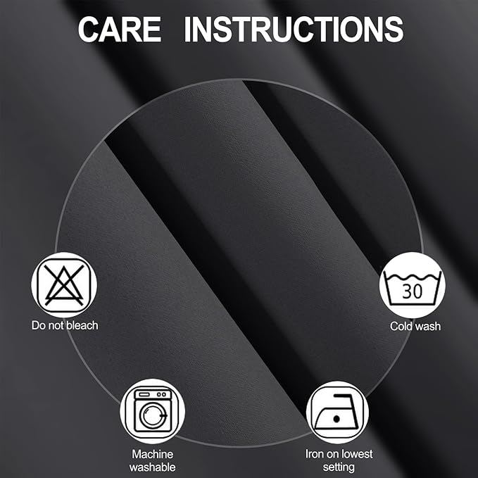 LEMOMO Dark Grey Thermal Blackout Curtains/52 x 54 Inch/Set of 2 Panels Room Darkening Curtains for Bedroom
