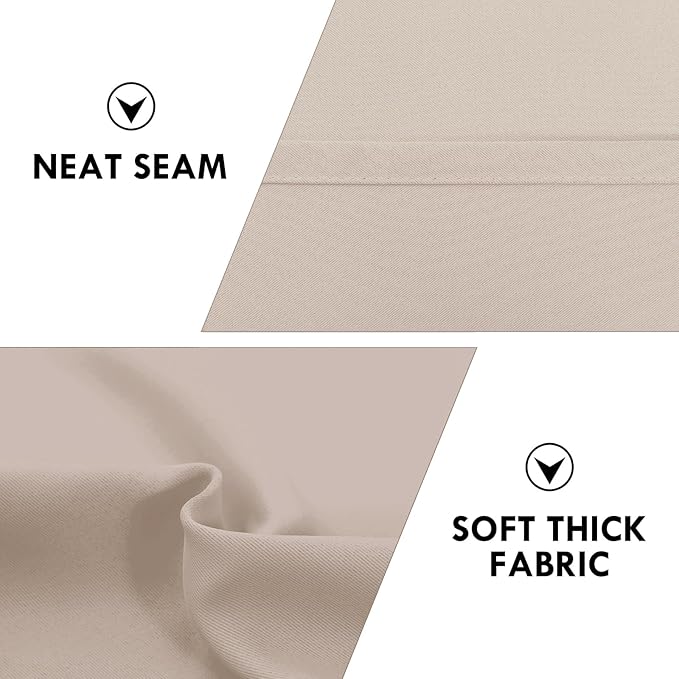 DWCN Blackout Curtains for Living Room Thermal Insulated, Energy Saving & Noise Reducing Bedroom Curtains, Camel, W 52x L 95 Inch, Set of 2 Rod Pocket Curtain Panels