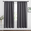 RYB HOME Blackout Curtains for Bedroom Living Room 72 inches Long, Thermal Insulated Privacy Rod Pocket Drapes for Nursery Office Home Theater, Width 42 by Length 72, Grey, 2 Panels