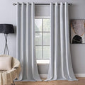 MIULEE 2 Pieces Greyish White Velvet Curtains Exquisite & Elegant Grommet Thermal Soundproof Room Darkening Light Blocking Drapes for Living Room Bedroom 52 x 96 Inch Length