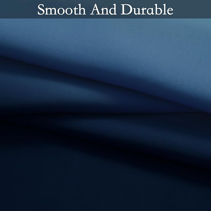 SimpleHome Ombre Room Darkening Curtains for Boys Bedroom, Light Blocking Gradient Grey White to Blue Thermal Insulated Grommet Window Curtains/Drapes for Living Room,2 Panels, 52x96 inches Length