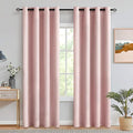MIULEE Blackout Curtains for Bedroom Living Room Thermal Insulated Room Darkening Grommet Top Solid Light Blocking Drapery Set of 2 Window Panels 52 x 72 Inches Baby Pink