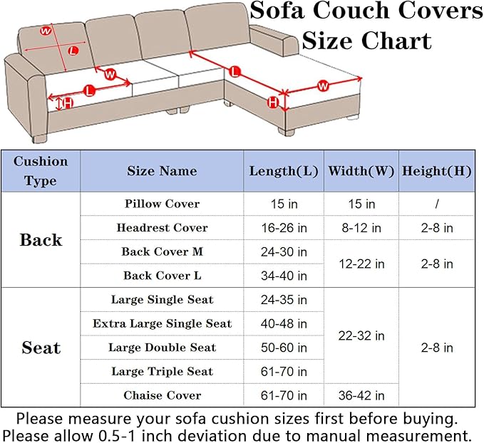 Soothing Home Sofa Covers, Sofa Hero Covers, Wear-Resistant Universal Couch Covers Washable Stretch Sectional Couch Cushion Covers (Metal Grey,Back Cover L)