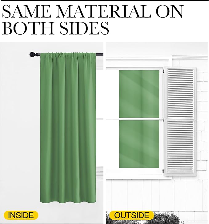 NICETOWN RV Blackout Curtains for Camper Windows, Froest Green, 29" Wide by 50" Long, 2 PCs, Short Blackout Curtains & Drapes, Thermal Insulated Blackout Curtain Panels for Kids Room, Play Room