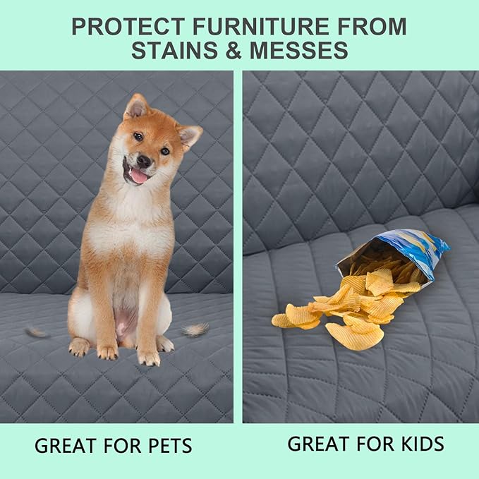 Reversible Oversized Sofa Covers Couch Cover Furniture Protector for Dogs Elastic Straps Water Resistant(XLSofa Dark Blue/Dark Blue)