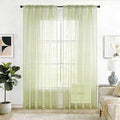 SpaceDresser Check Sheer Curtains 84 Inches 2 Panels Set, Rod Pocket Plaid Window Curtain for Living Room, Sage Green Semi Sheer Drapes for Kitchen Bedroom Children Room Yard（Sage Green, 52W x 84L）