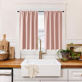 RYB HOME 100% Blackout Short Curtains for Small Window, Thermal Insulated Total Room Darkening Noise Reducing Curtains for Basement Bathroom RV Cars, 29 inches Wide by 36 inches Long, Peach Pink