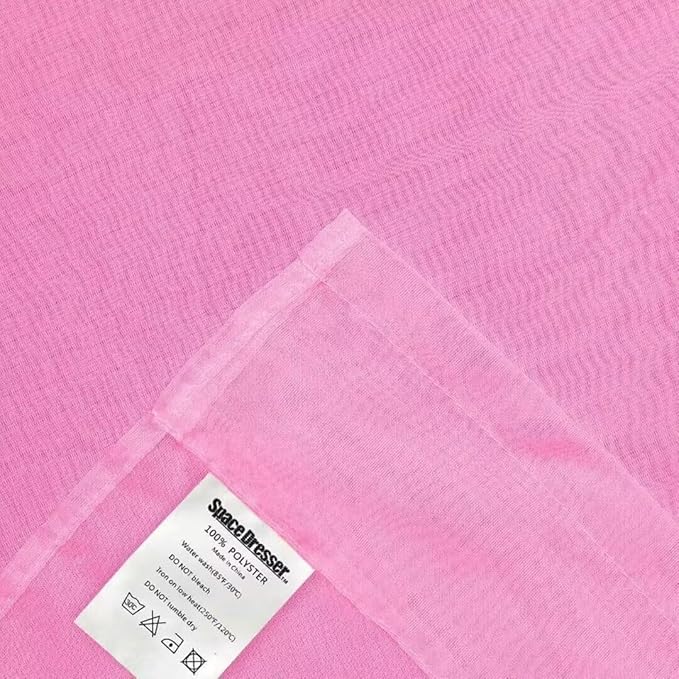 SpaceDresser Basic Rod Pocket Sheer Voile Window Curtain Panels Pink 1 Pair 2 Panels 70 Width 63 Inch Long for Kitchen Bedroom Children Living Room Yard（Pink, 70W x 63L）