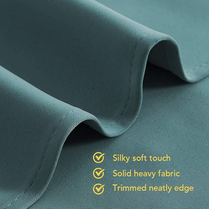 NICETOWN Window Curtain Panels, Thermal Insulated Solid Grommet Blackout Draperies/Drapes (Sea Teal, 1 Pair, 70 by 84-inch)