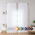Simplebrand White Sheer Curtains, 84" Length, 2 Panels Set - Light Filtering, Rod Pocket Window Curtains for Bedroom (White, 42" W x 84" L)