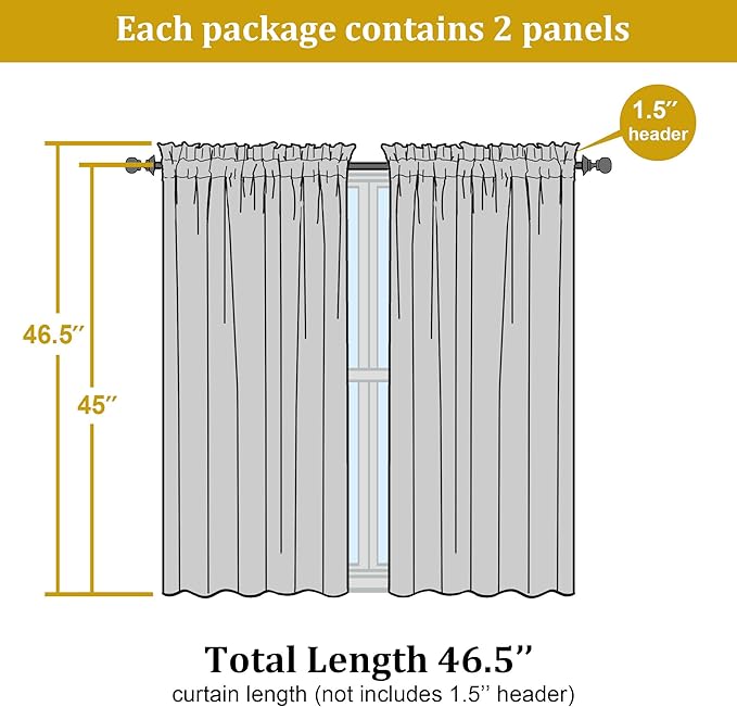 OWENIE Lime Kitchen Sheer Curtains for Bedroom Living Room 45 Inch Length, Bedroom, Soft Solid Light Filtering Voile Short Sheer Curtain for Small Window, 42" W x 45" L, Lime