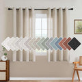 H.VERSAILTEX Elegant Natural Linen Blended Energy Efficient Light Filtering Linen Textured Semi Sheer Curtains/Nickel Grommet Window Treatments Panels/Drapes (Set of 2, Angora, 52" x 54")
