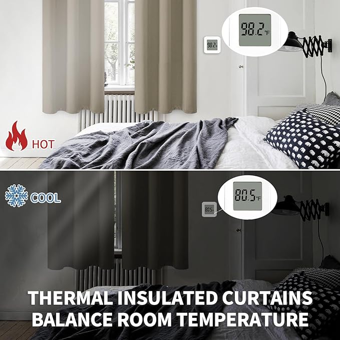 BGment Room Darkening Curtains 84 Inches Long - Grommet Thermal Insulated Drapes Window Treatment Curtains for Bedroom, 2 Panels, 70 x 84 Inch, Cocoa