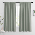 RYB HOME Blackout Curtains for Bedroom Living Room 63 inches Long, Thermal Insulated Privacy Rod Pocket Drapes for Nursery Office Home Theater, Width 42 by Length 63, Greyish Green, 2 Panels