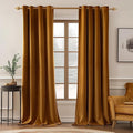 MIULEE Velvet Curtains Golden Brown Elegant Grommet Curtains Thermal Insulated Soundproof Room Darkening Black Out Curtains/Drapes for Classical Living Room Bedroom Decor 52 x 108 Inch Set of 2