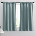 RYB HOME 54 inch Blackout Curtains for Living Room, Rod Pocket Thermal Insulated Small Window Drapes Room Darkening Shades for Bedroom Studio Dorm, W 42 x L 54 inch, Set of 2 Panels, Dusty Blue