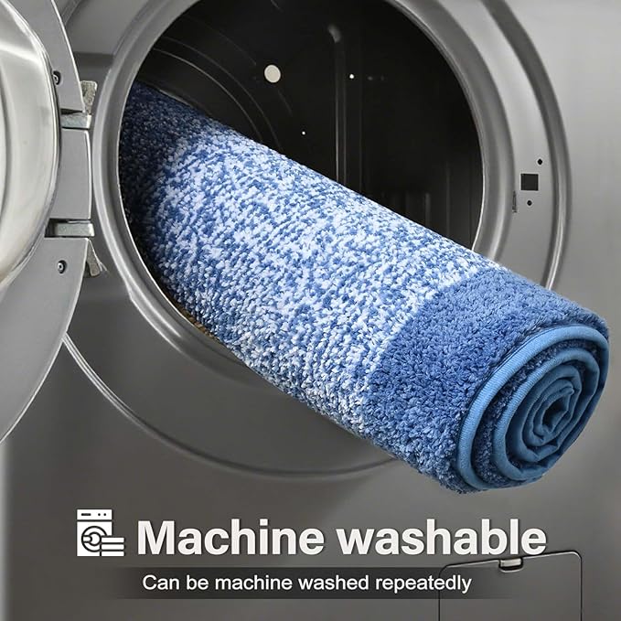 70x24 Long Bathroom Rugs Washable Non Slip, Blue Bath Mat for Bathroom Floor Tub, Soft Absorbent Quick Dry Mats for Shower, Bathtub,Home Decor