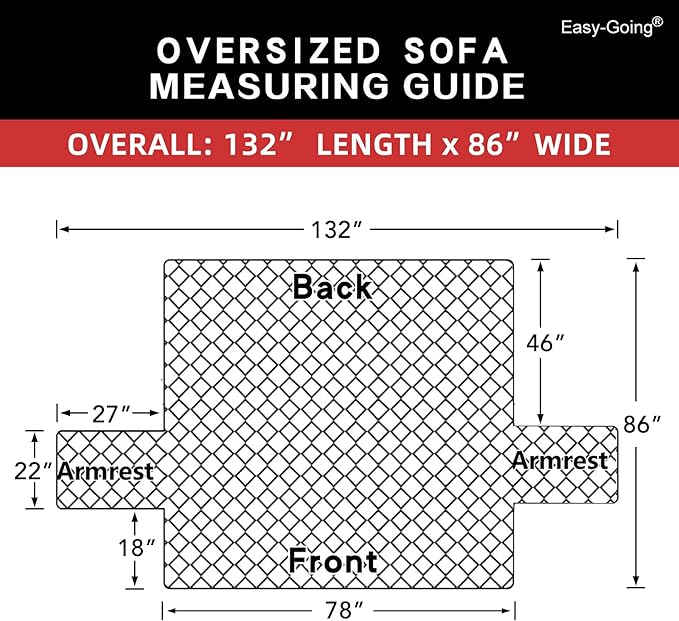 Easy-Going Reversible Oversized Couch Cover for 3 Cushion Couch Sofa Cover for Dogs Water Resistant Furniture Protector Cover with Foam Sticks for Pet (Oversized Sofa, Green/Christmas Red)