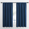 NICETOWN Blackout Curtains for Bedroom, Blackout Curtain Panels, Moroccan Blue, 1 Pair, 42 by 45-inch, Window Treatment Energy Saving Thermal Insulated Solid Rod Pocket Blackout Drapes/Draperies