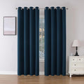 Joydeco Blackout Curtains 90 inch Long 2 Panels Set, Thermal Insulated Long Curtains & Drapes 2 Burg, Room Darkening Grommet Drapes for Bedroom Living Room Windows (Navy Blue, W52 x L90 Inch)