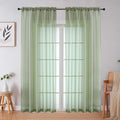 Sage Green Sheer Curtains 84 Inches Long 2 Panels Set for Bedroom Living Room, Soft Airy Light Filtering Modern Solid Rod Pocket Drapes Window Treatments, Each 59" W x 84" L