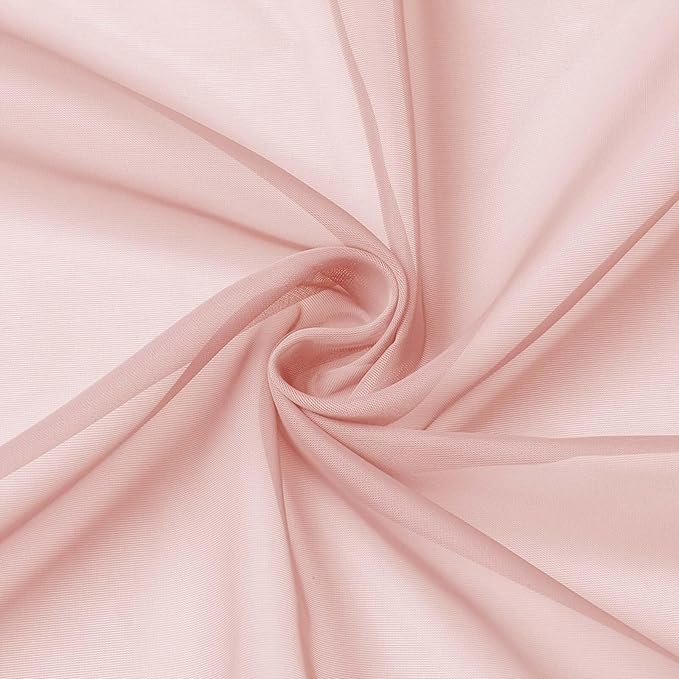 Cafe Curtains 36 Inch Length Tier 2 Pieces, Modern Soft Airy Sheer Kitchen Short Curtains for Small Window, Rod Pocket Small Curtain for Bathroom Basement, Blush, Each, 42" Wx36 L Inches