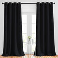 NICETOWN Black Out 108 inch Curtains for Bedroom - Thermal Insulated Solid Grommet Blackout Window Treatments Sound Reducing for Living Room/Boys Room, 2 Panels