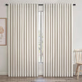 Extra Wide 100 Inch Length Blackout Curtains & Drapes 84 Inches Long 2 Panels Set for Sliding Glass Doors Modern Pleated Linen Blend Heavy Floor to Ceiling Large Window Drapes(100"Wx84"Lx 2 Birch)
