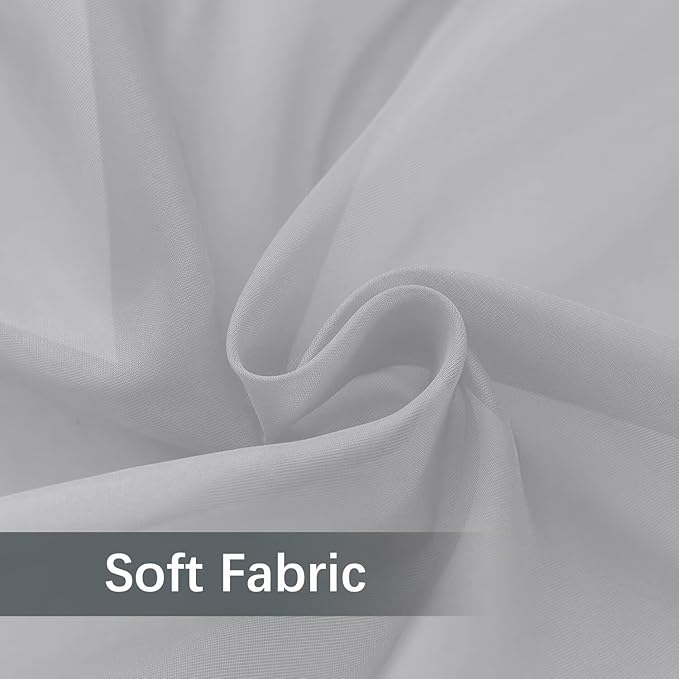 youleyar Solid Sheer Rod Pocket Curtain Voile Draperies 2 Panels White Beige Black Grey Ivory 52 Inch Width 54 Inch Long 1 Pair for Kitchen Bedroom Children Living Room Yard (Silver Grey,52Wｘ54L)