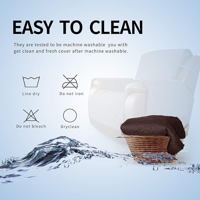 Easy-Going Oversized Recliner Cover Reversible Couch Cover Sofa Cover for Living Room Water Resistant Furniture Protector with Elastic Straps for Pets Dog (Oversized Recliner, Chocolate/Ivory)