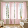 MIULEE Blush Pink Sheer Curtains 90 Inches Long, 4 Panels Set, Light Filtering Rod Pocket Voile Drapes for Living Room and Bedroom, Airy Soft Fabric Window Treatments, 42 x 90 Inches