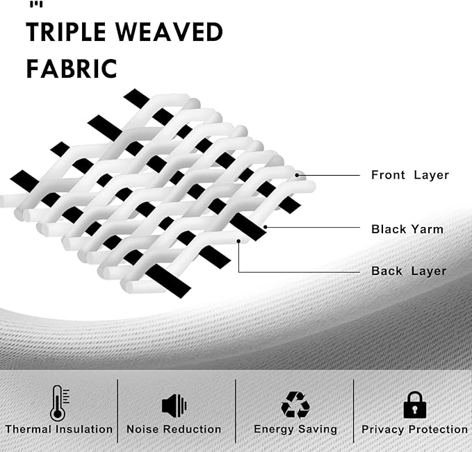 DWCN Blackout Curtains Room Darkening Thermal Insulated Bedroom Curtains Window Curtain Panels, 52 x 84 inches Long, Set of 2 Beige Rod Pocket Drapes