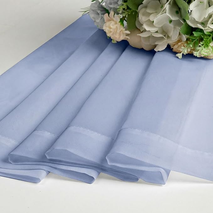 Lecloud Denim Blue Sheer Curtains 84 Inches Long 2 Panels, Light Filtering Bedroom Curtains with Rod Pocket, Airy Voile Farmhouse Window Drapes for Living Room Dining Room, Each Panel 42" W x 84" L