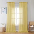 Chyhomenyc Mustard Yellow Sheer Curtains 108 Inches Long - Light Filtering Elegant Voile Extra Long Panel Drapes for Living Room Floor to Ceiling Window, Each 42Wx108L Inch, 9FT, 2 Panels