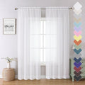 Lecloud White Sheer Curtains 84 Inch Length 2 Panels Set, Airy Voile Window Curtain Panels, Elegant Light Filtering Curtains for Living Room Bedroom Decor with Rod Pocket, Each Panel 42 X 84 Inch