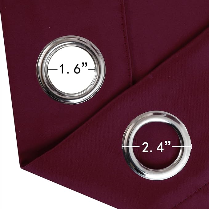 LEMOMO Blackout Curtains 66 x 72 Inch Long Burgundy Red Curtains Set of 2 Panels Room Darkening Curtains for Bedroom and Living Room