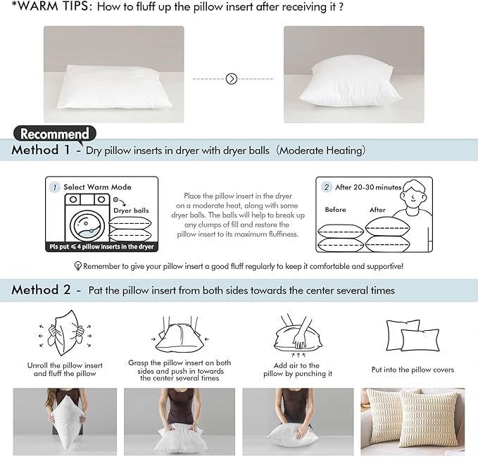 MIULEE 12x12 Pillow Inserts,Set of 4 100% Virgin Microfiber with Cotton Cover Throw Pillows for Couch Sofa and Bed