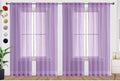SpaceDresser Lavender Sheer Curtains 4 Panels Rod Pocket Semi-Sheer Curtain 108 Inches Long Light Filtering Voile Window Drapes for Bedroom Living Room Kitchen, Each 52W x 108L