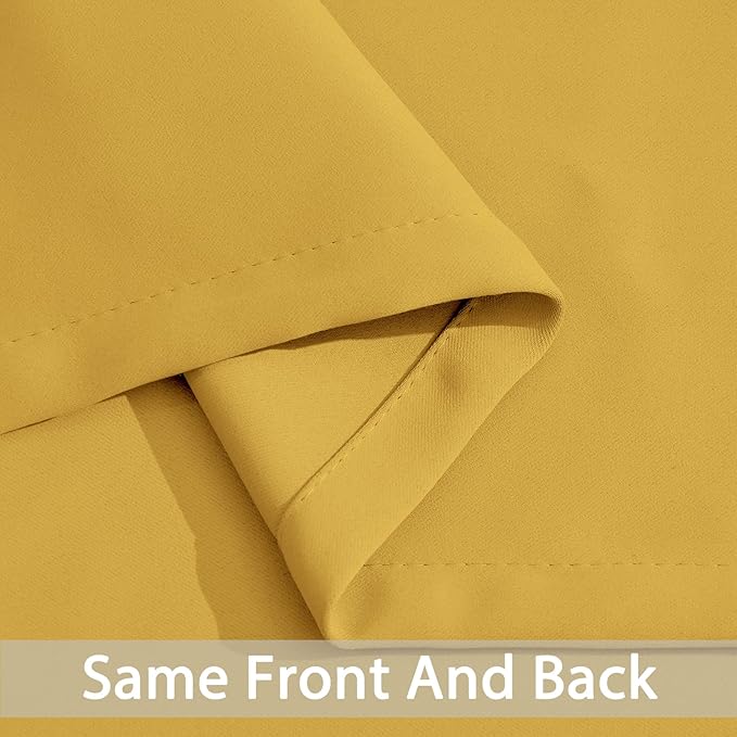 Yakamok Blackout Curtains Room Darkening Thermal Insulated with Grommet Window Curtain for Bedroom/Living Room(62Wx84L inch, Mustard Yellow, 2 Panels)